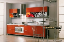 cocina de diseño naranja Humanes