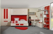 dormitorio juvenil pino dkp-rojo Humanes